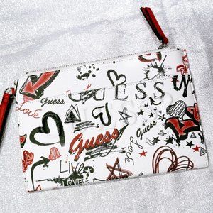 Edgy typographic street art Guess wallet/ clutch